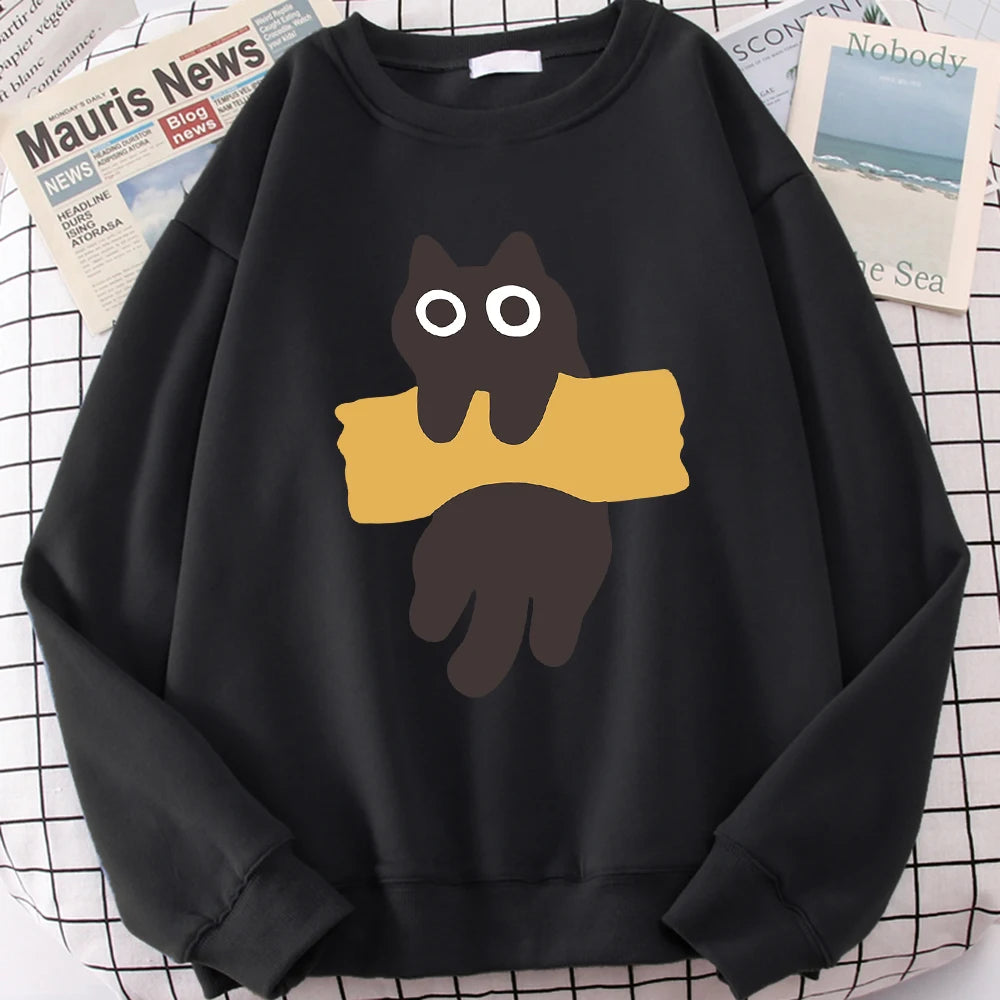 Cute Cat Print Hoodie Unisex Casual Sweatshirt