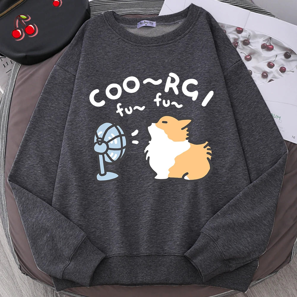 Cute Corgi Cartoon Sweatshirt Unisex Japan Style Hoodie