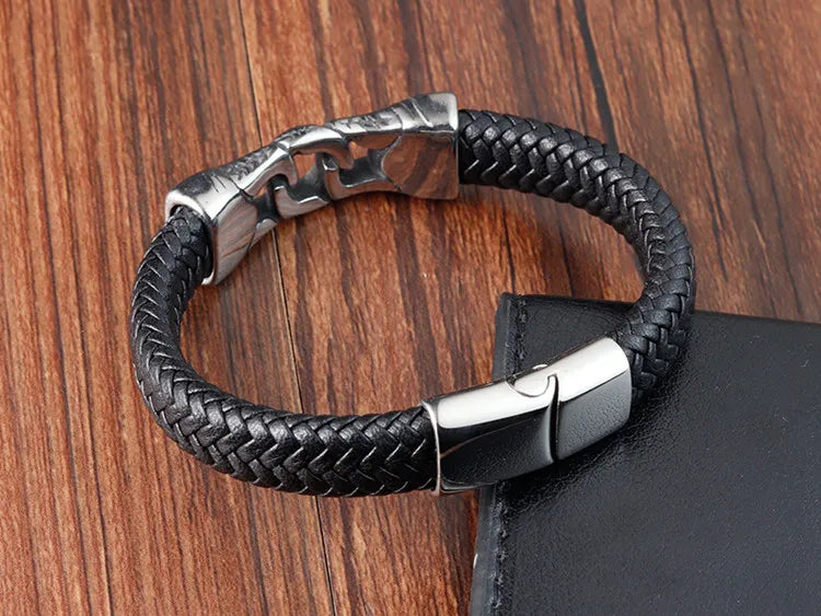 Vintage Leather Viking Bracelet for Men
