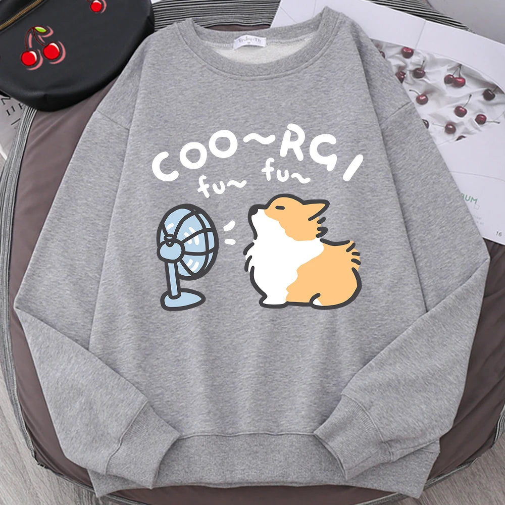 Cute Corgi Cartoon Sweatshirt Unisex Japan Style Hoodie