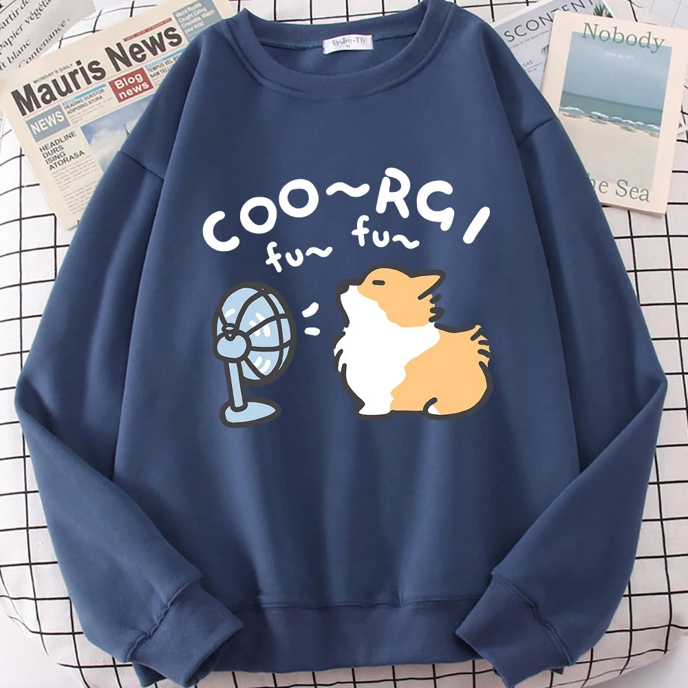 Cute Corgi Cartoon Sweatshirt Unisex Japan Style Hoodie
