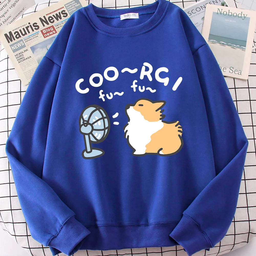Cute Corgi Cartoon Sweatshirt Unisex Japan Style Hoodie
