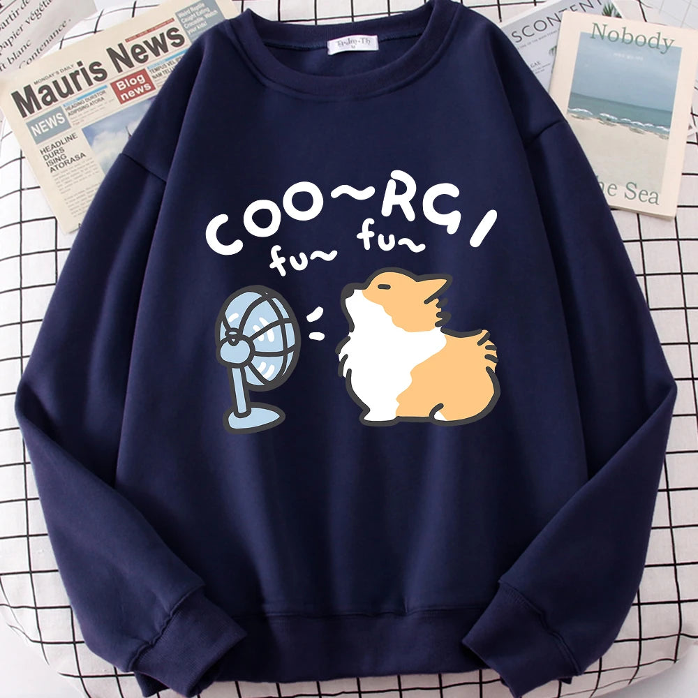 Cute Corgi Cartoon Sweatshirt Unisex Japan Style Hoodie