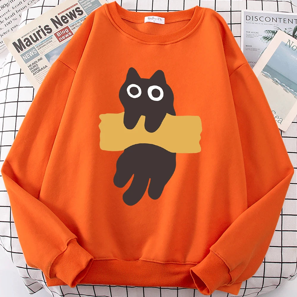 Cute Cat Print Hoodie Unisex Casual Sweatshirt