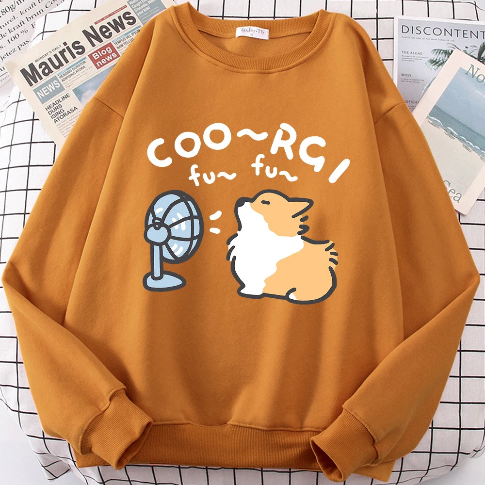 Cute Corgi Cartoon Sweatshirt Unisex Japan Style Hoodie