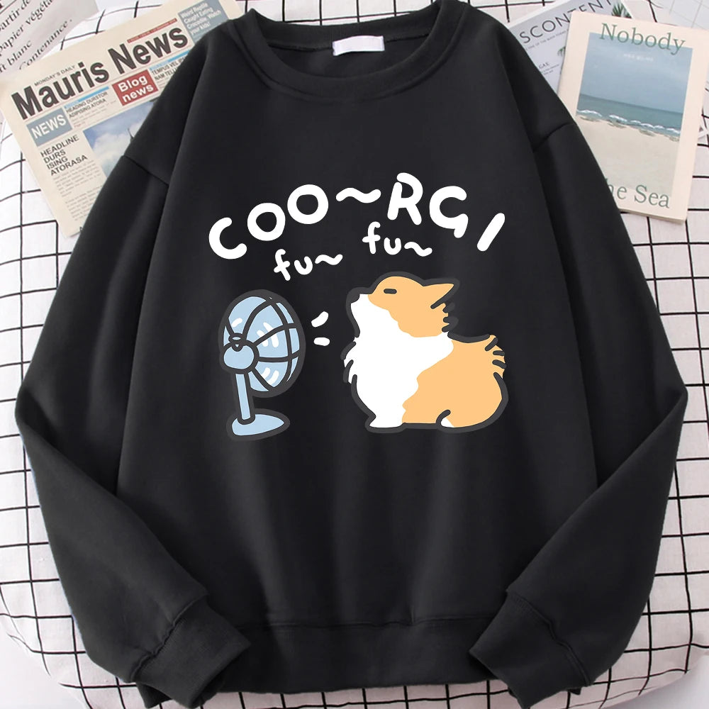 Cute Corgi Cartoon Sweatshirt Unisex Japan Style Hoodie