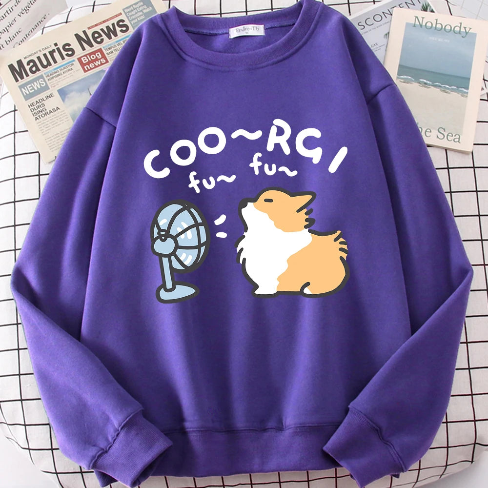 Cute Corgi Cartoon Sweatshirt Unisex Japan Style Hoodie