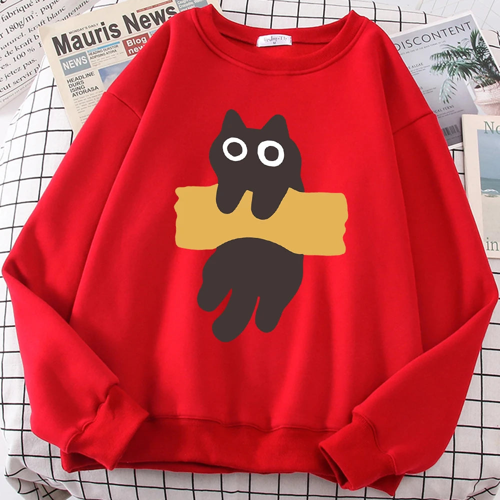 Cute Cat Print Hoodie Unisex Casual Sweatshirt