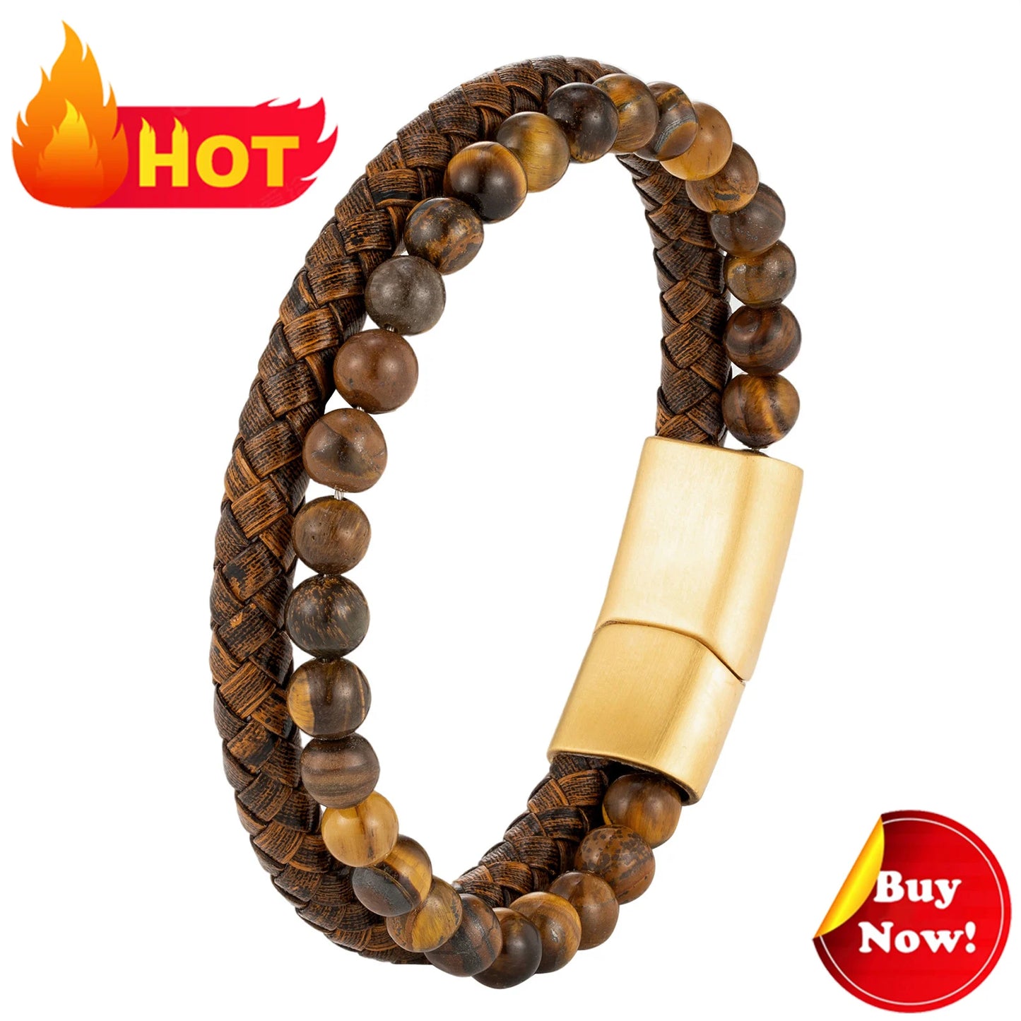 Vintage Leather Viking Bracelet for Men