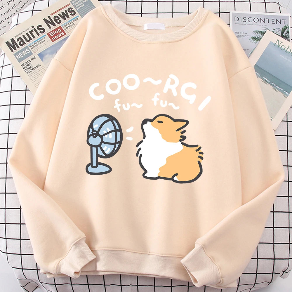 Cute Corgi Cartoon Sweatshirt Unisex Japan Style Hoodie
