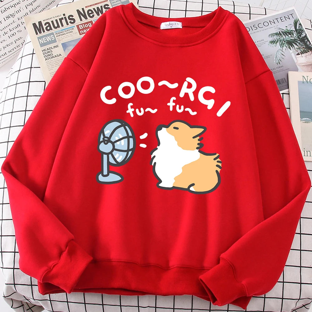 Cute Corgi Cartoon Sweatshirt Unisex Japan Style Hoodie