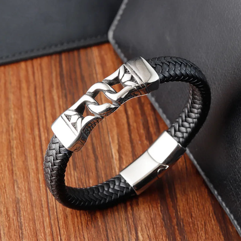 Vintage Leather Viking Bracelet for Men
