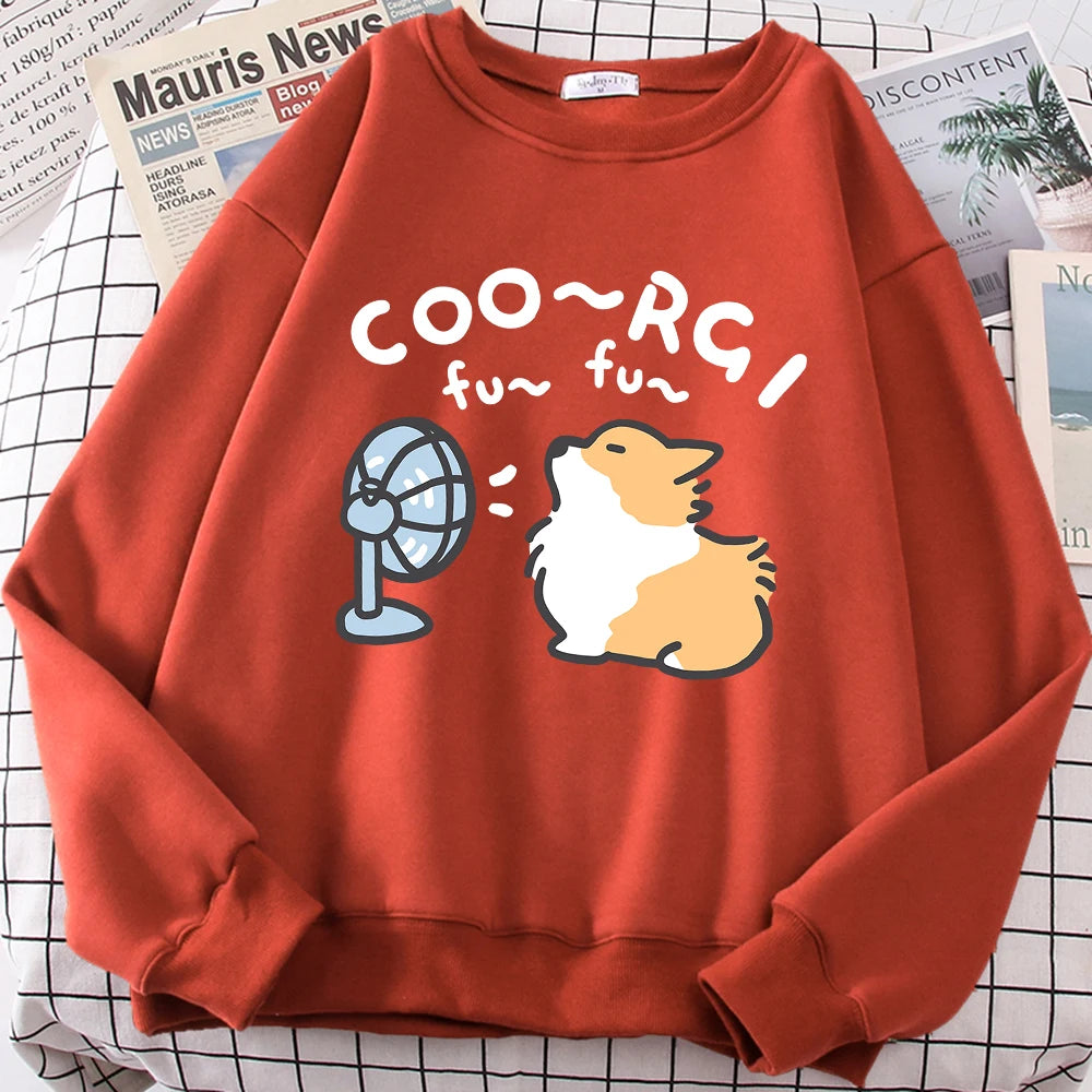 Cute Corgi Cartoon Sweatshirt Unisex Japan Style Hoodie
