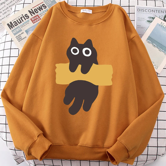 Cute Cat Print Hoodie Unisex Casual Sweatshirt