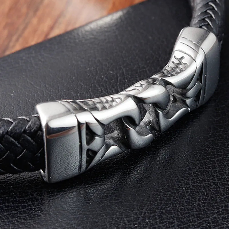Vintage Leather Viking Bracelet for Men