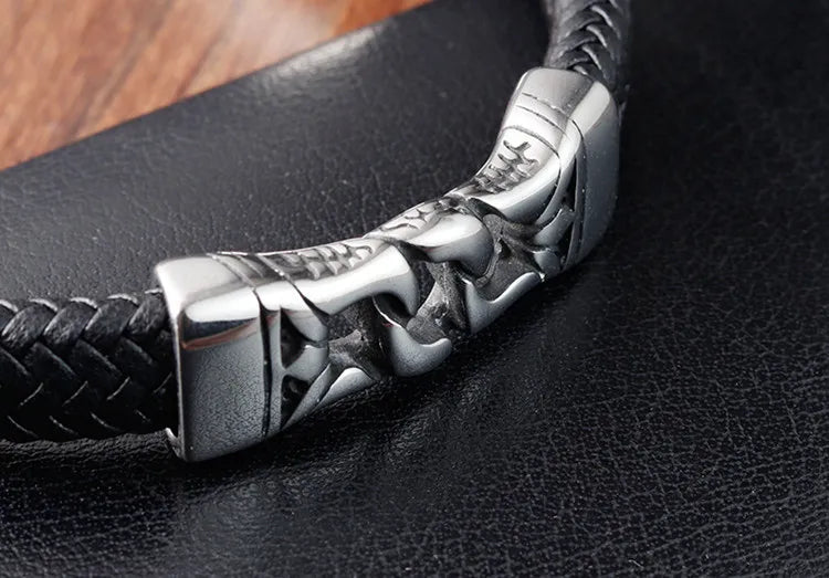 Vintage Leather Viking Bracelet for Men