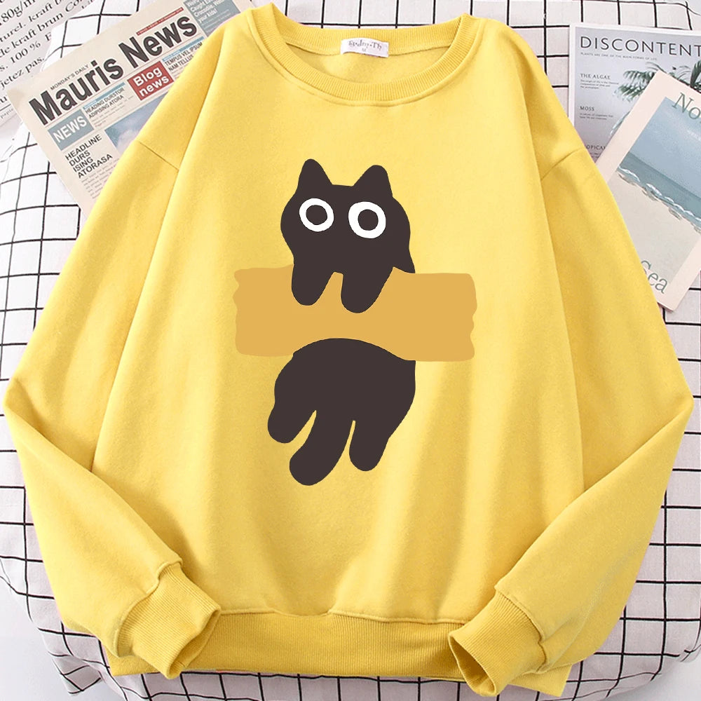 Cute Cat Print Hoodie Unisex Casual Sweatshirt