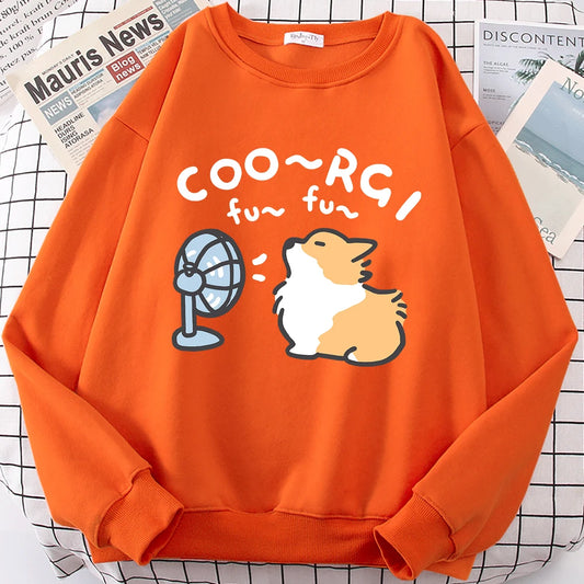 Cute Corgi Cartoon Sweatshirt Unisex Japan Style Hoodie