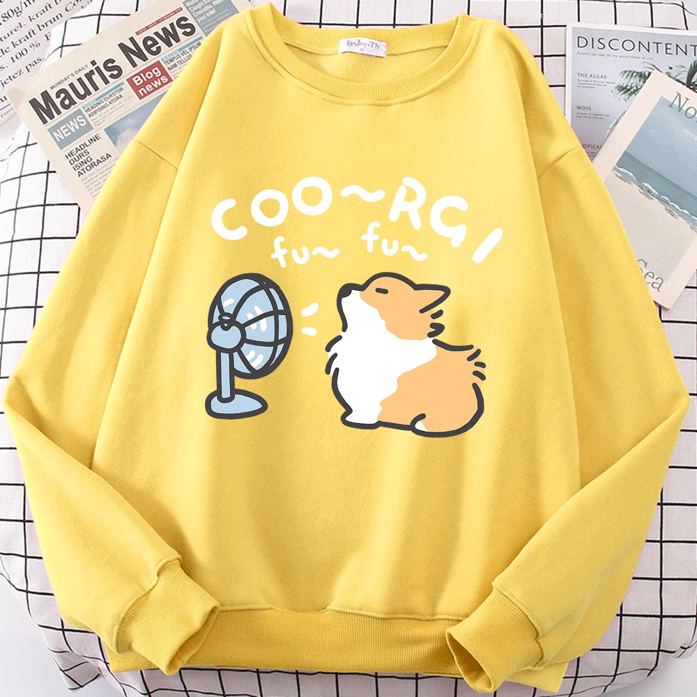 Cute Corgi Cartoon Sweatshirt Unisex Japan Style Hoodie