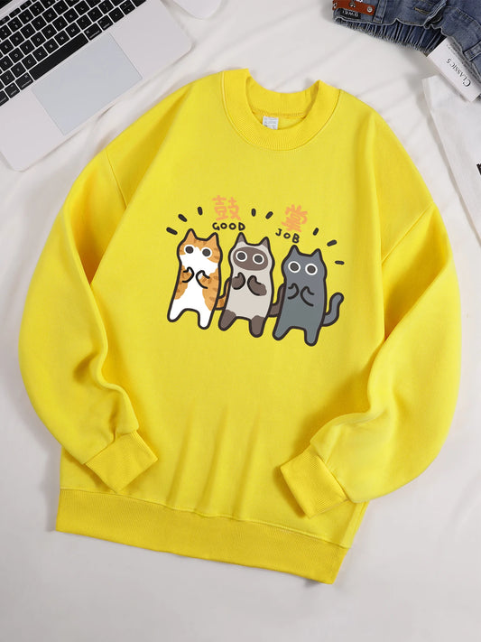 Cat Graphic Sweatshirt for Men